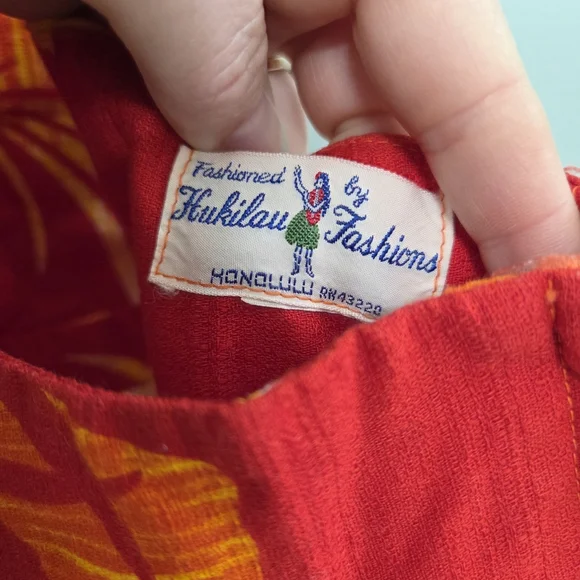 Vintage 70s Hukilau Fashions Elegant Red Halter Dress Art To Wear‎ Size XS Rare - Picture 12 of 16